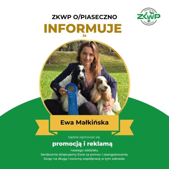 Ewa Małkińska będzie zajmować się promocją i reklamą naszego oddziału.